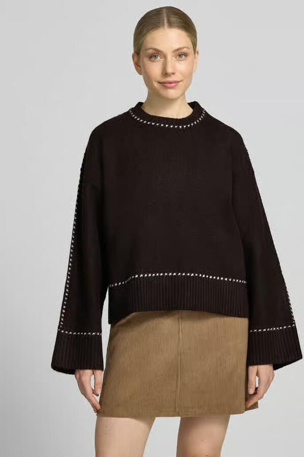 NEO NOIR Dames Truien & Vesten Roeme Knit Stitch Blouse Bruin - Foto 2