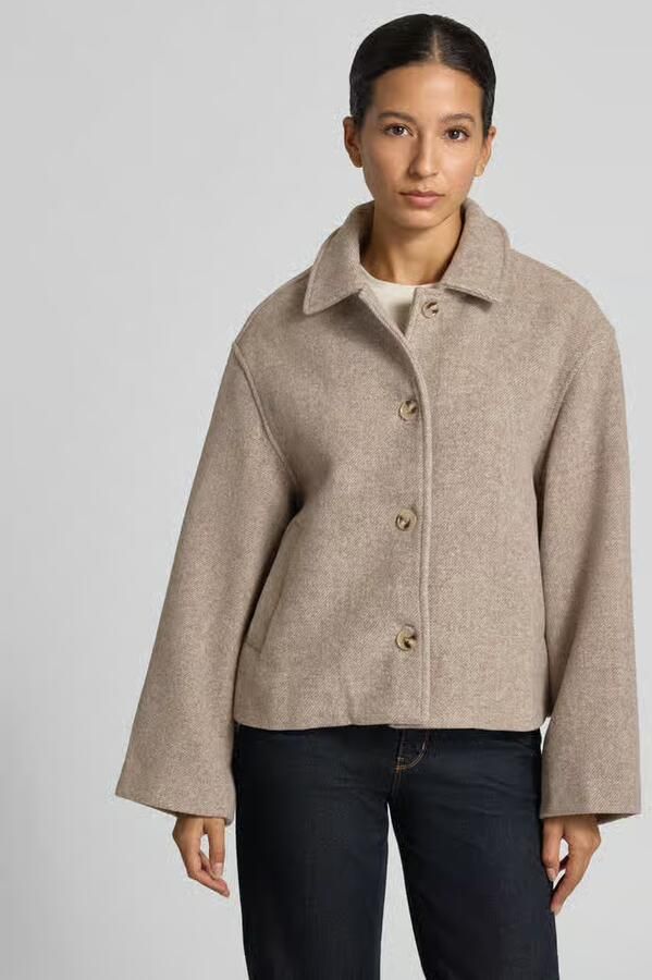 NEO NOIR Dames Jassen Hamra Herringbone Twill Jacket Taupe - Foto 6