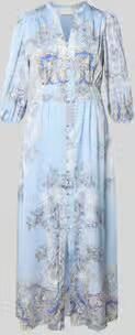 NEO NOIR Maxi-jurk met V-hals en 3 4-mouw model 'Stellar Artist'