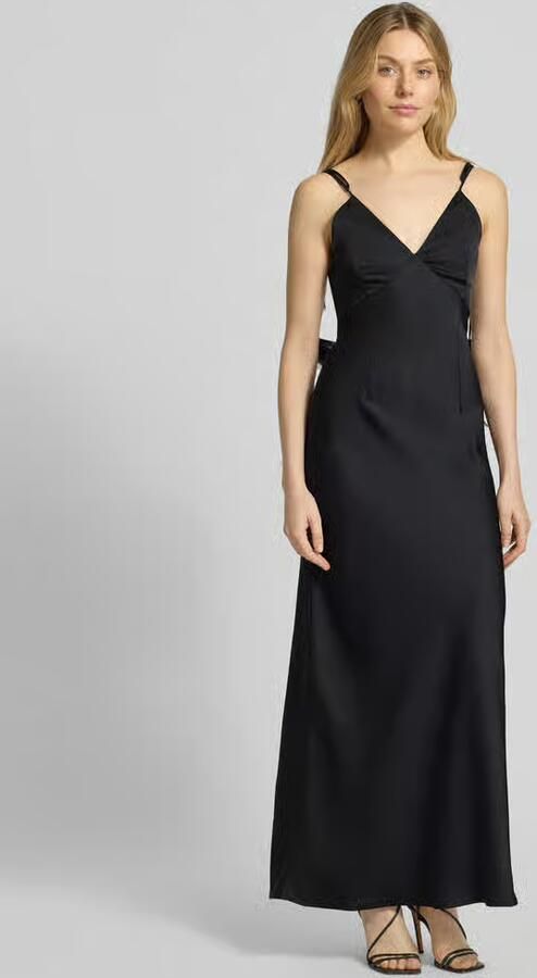 NEO NOIR Maxi-jurk van satijn met florale applicaties - Foto 3