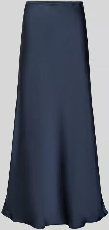 NEO NOIR Midnight Blue Sateen Rok Flatterende Pasvorm Blue Dames