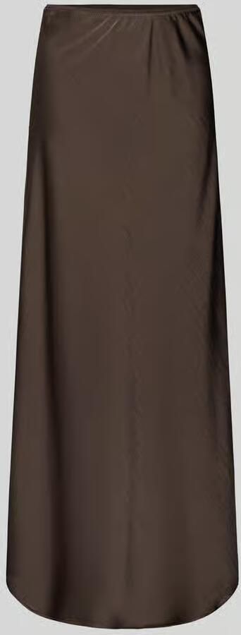 NEO NOIR Flatterende Bias Gesneden Sateen Rok Brown Dames - Foto 5
