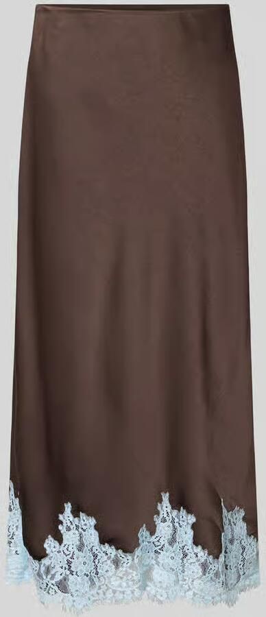 NEO NOIR Midirok van satijn met kant model 'NAIRA' - Foto 2