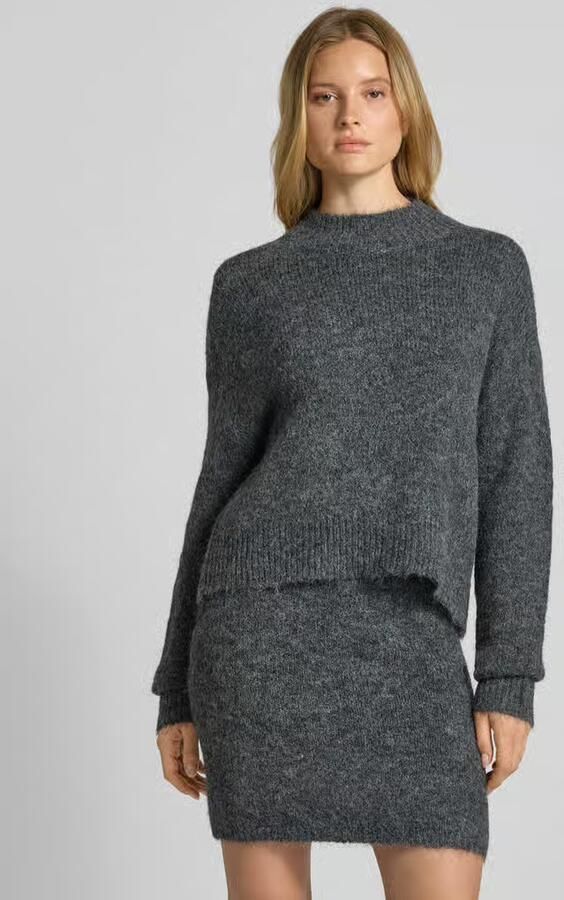 NEO NOIR Dames Truien & Vesten Paulina Fluffy Knit Blouse Donkergrijs - Foto 6
