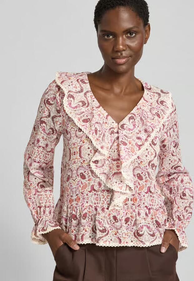 NEO NOIR regular fit blouse met all-over paisleydessin model 'Ajda'