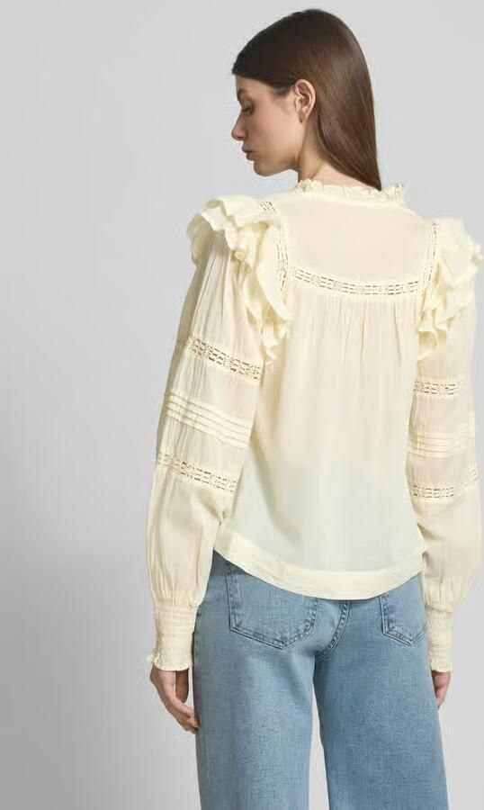 NEO NOIR Regular fit blouse met gehaakt kant model 'Mauri'