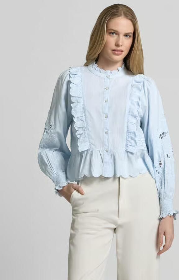 NEO NOIR regular fit blouse met lange mouwen met ruches model 'Petrine' - Foto 4