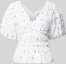 NEO NOIR regular fit blouse met opengewerkte borduursels model 'Sapura'