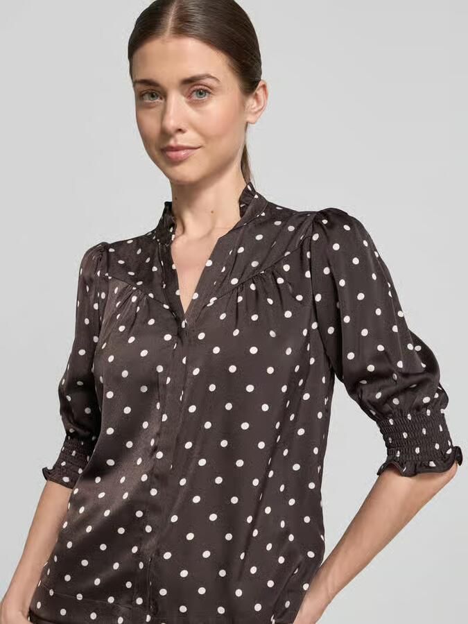 NEO NOIR regular fit blouse met opstaande kraag model 'Diana'