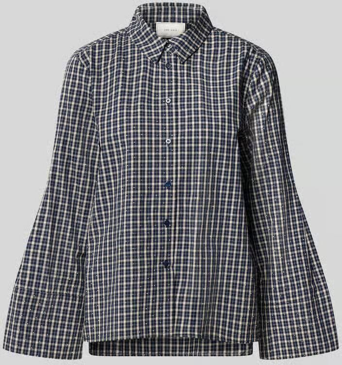 NEO NOIR Regular fit blouse met rasterruit model 'Drew'