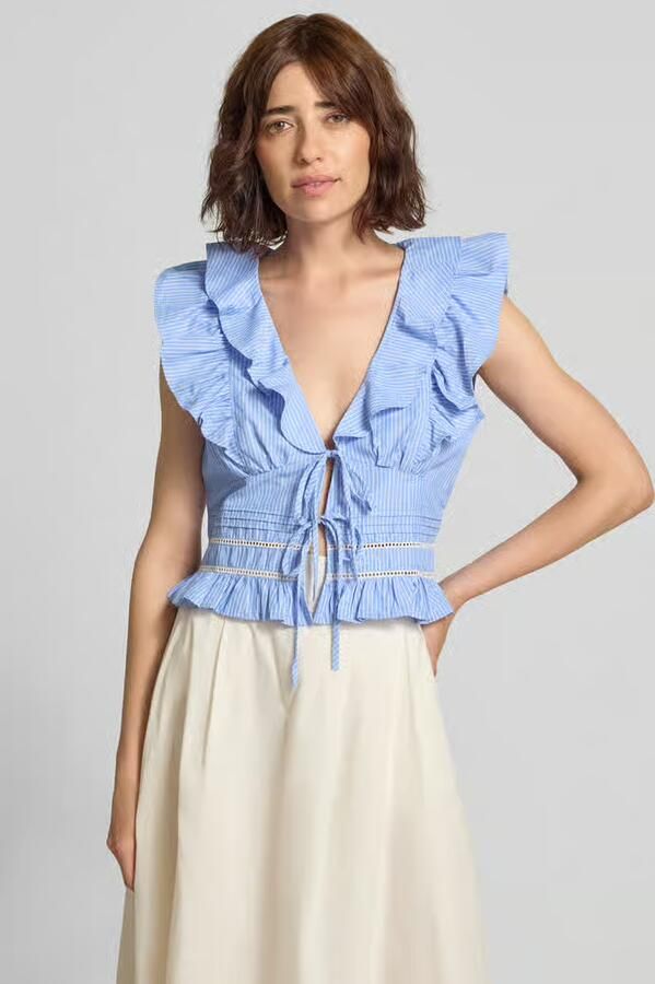 NEO NOIR regular fit blouse met ruches model 'Jolia' - Foto 2
