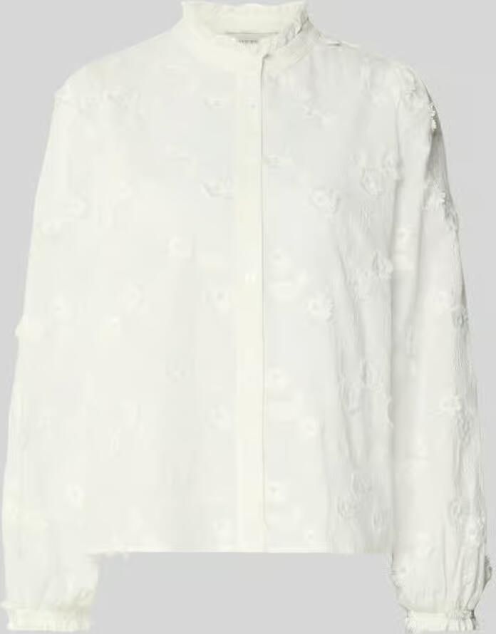 NEO NOIR Regular fit blouse met stitchings en opstaande kraag model 'Oda Deco'