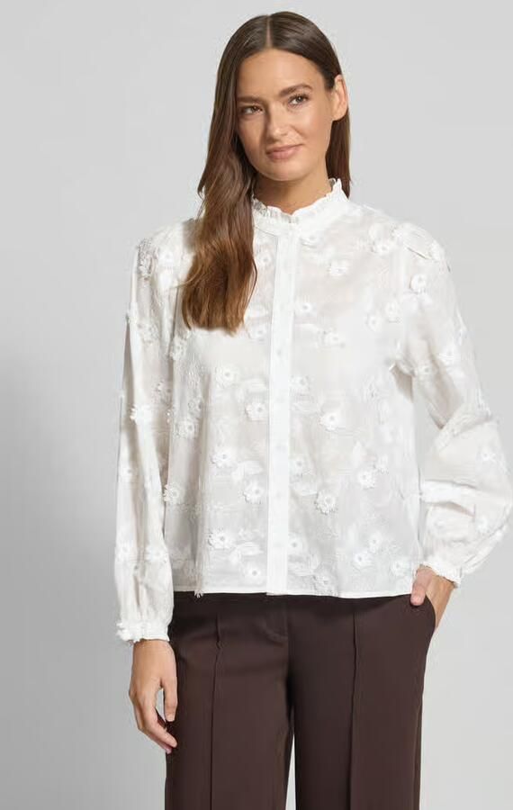 NEO NOIR Regular fit blouse met stitchings en opstaande kraag model 'Oda Deco' - Foto 2