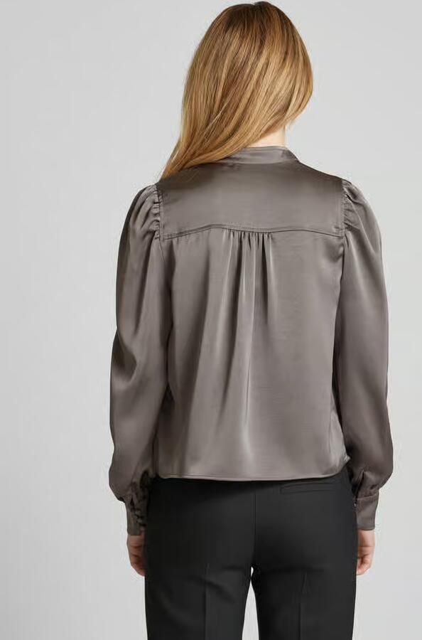 NEO NOIR Dames Blouses Rosslyn Heavy Sateen Blouse Grijs - Foto 3