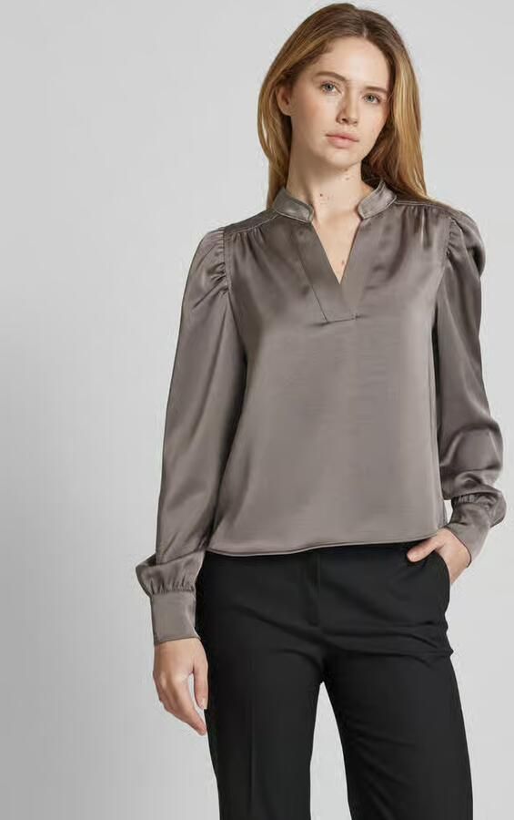 NEO NOIR Dames Blouses Rosslyn Heavy Sateen Blouse Grijs - Foto 5