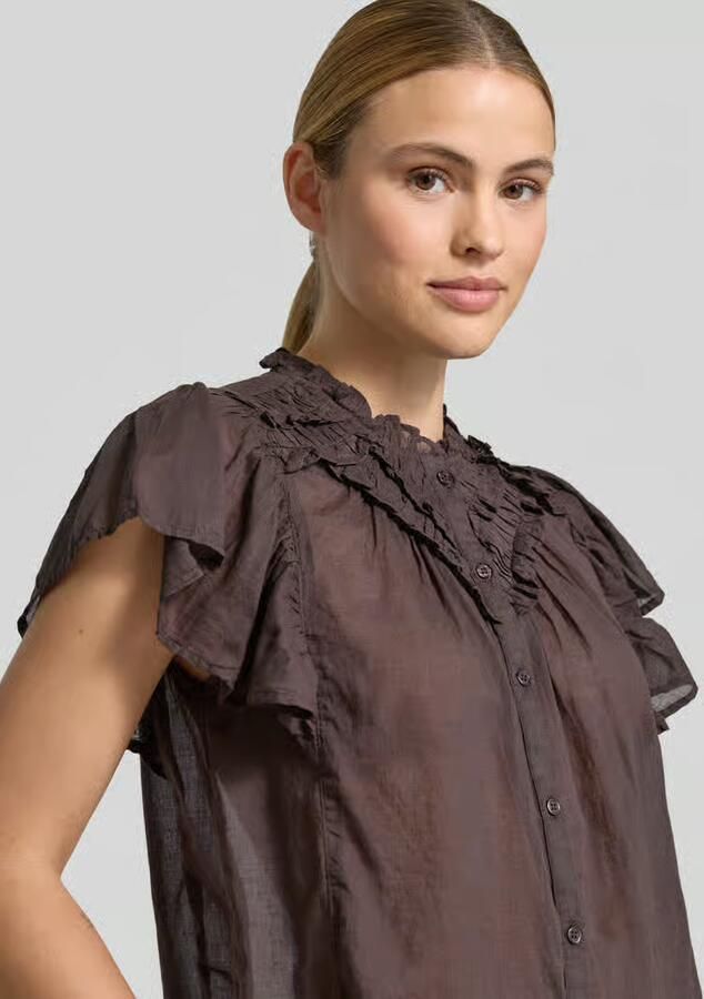 NEO NOIR regular fit blouse mi met ruches model 'Vinsa'
