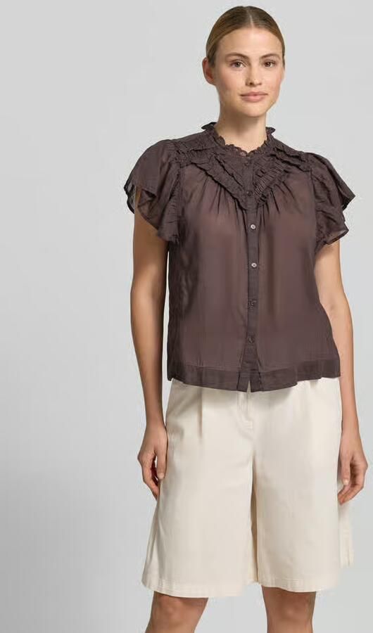 NEO NOIR regular fit blouse mi met ruches model 'Vinsa' - Foto 4