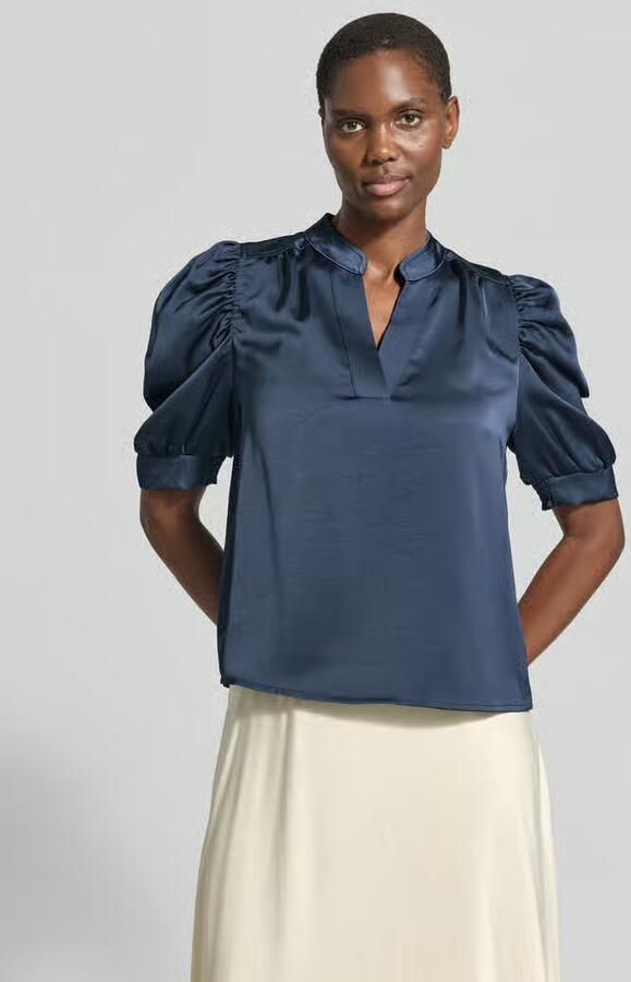 NEO NOIR Regular fit blouse van satijn met pofmouwen model 'Roella' - Foto 6