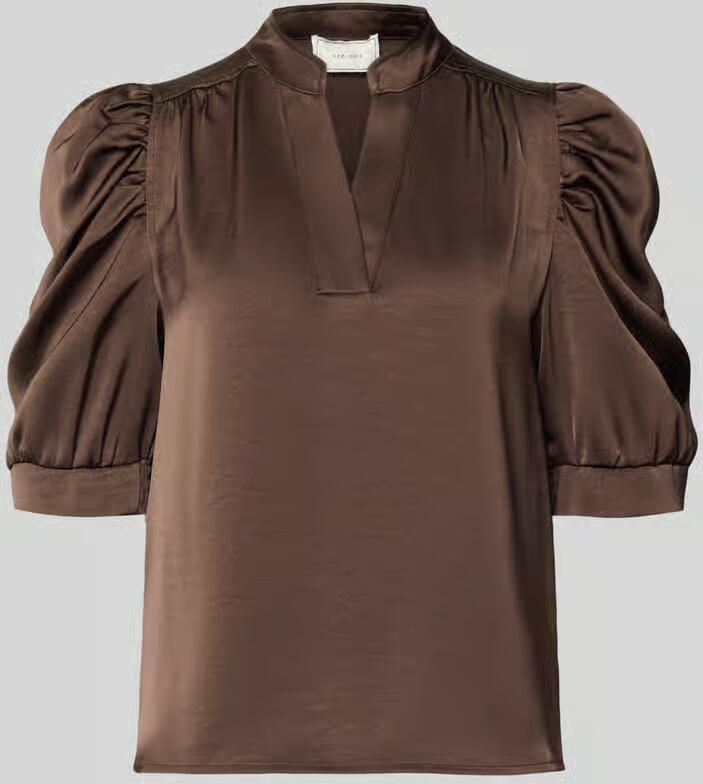 NEO NOIR Regular fit blouse van satijn met pofmouwen model 'Roella'