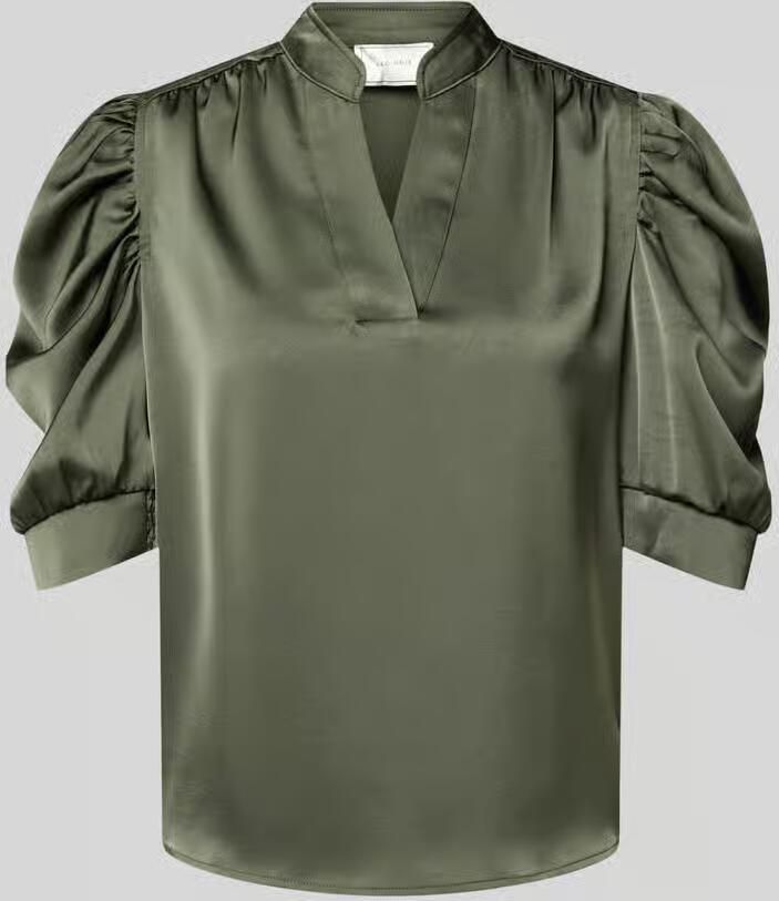NEO NOIR Regular fit blouse van satijn met pofmouwen model 'Roella'