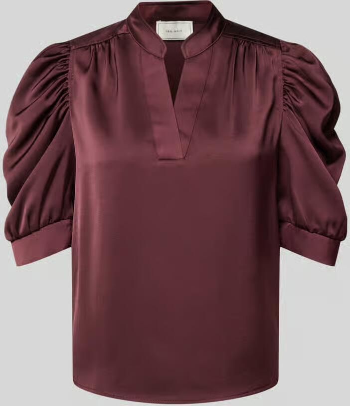 NEO NOIR Regular fit blouse van satijn met pofmouwen model 'Roella'