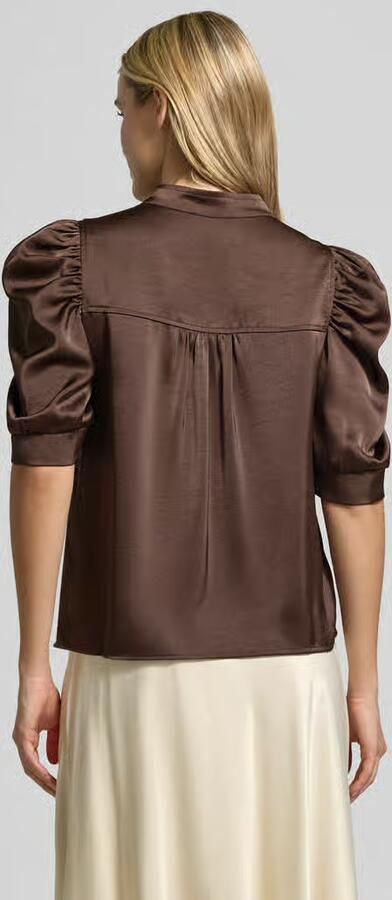 NEO NOIR Regular fit blouse van satijn met pofmouwen model 'Roella' - Foto 7