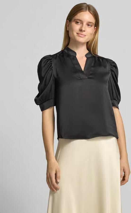 NEO NOIR Regular fit blouse van satijn met pofmouwen model 'Roella' - Foto 6