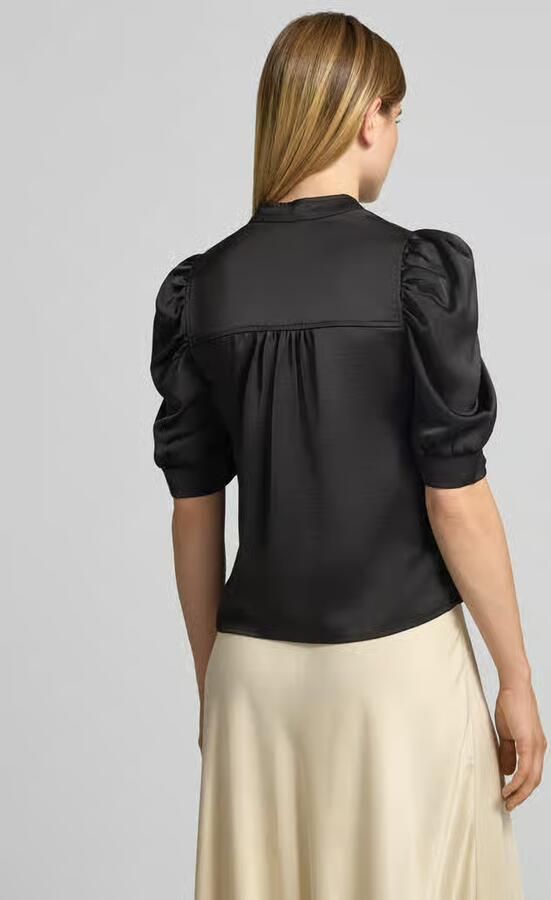NEO NOIR Regular fit blouse van satijn met pofmouwen model 'Roella' - Foto 7