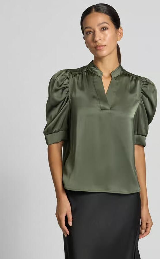 NEO NOIR Regular fit blouse van satijn met pofmouwen model 'Roella' - Foto 7
