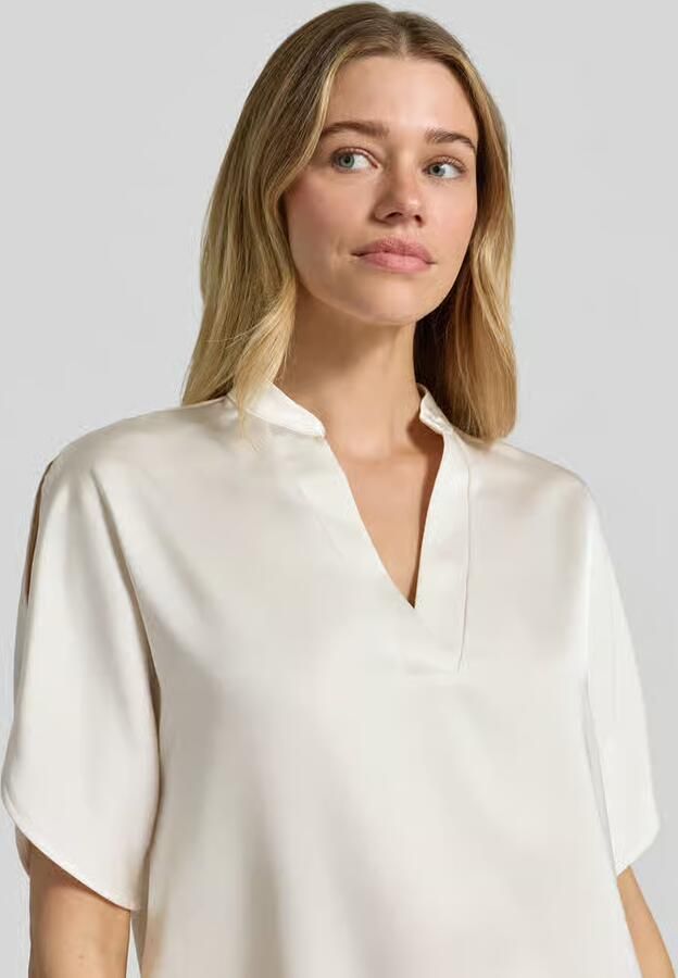 NEO NOIR regular fit blouse van satijn met V-hals model 'Anelle'