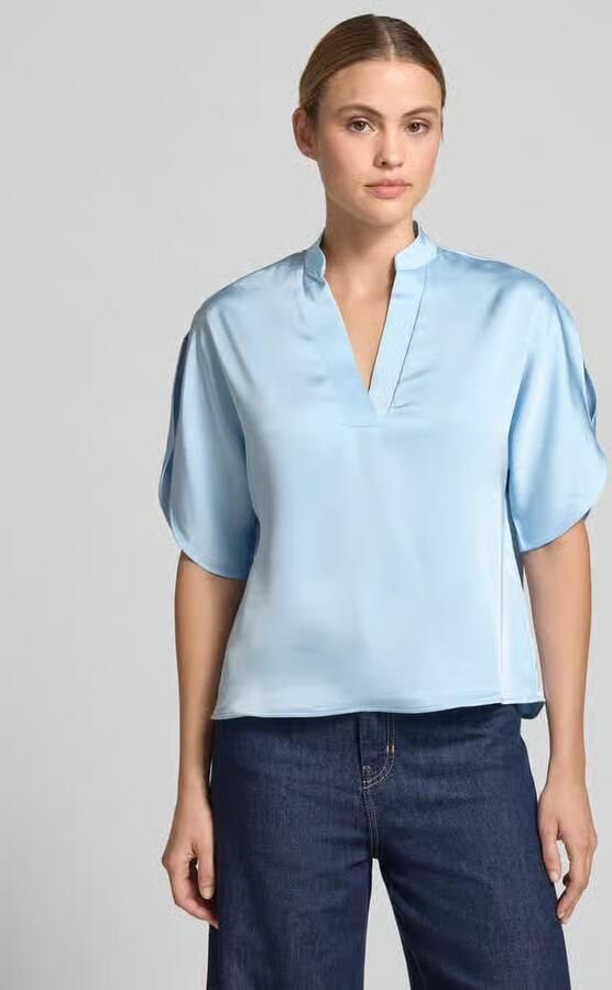 NEO NOIR regular fit blouse van satijn met V-hals model 'Anelle' - Foto 3