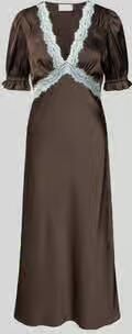 NEO NOIR regular fit midi-jurk met kant model 'Vipe'