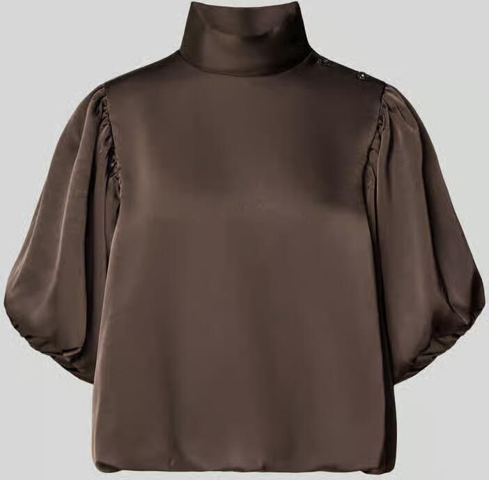 NEO NOIR Regular fit satijnen blouse met pofmouwen model 'Parisa'