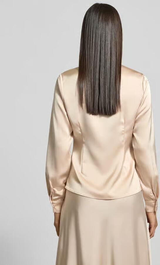 NEO NOIR Regular fit wikkelblouse van satijn model 'Petris' - Foto 3