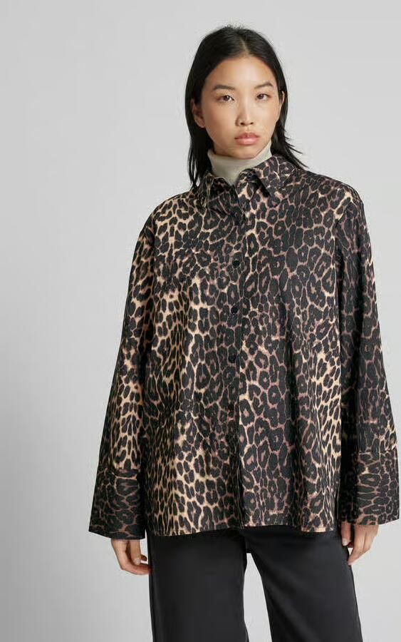 NEO NOIR Relaxed fit blouse met overhemdkraag model 'Dita Leo' - Foto 3