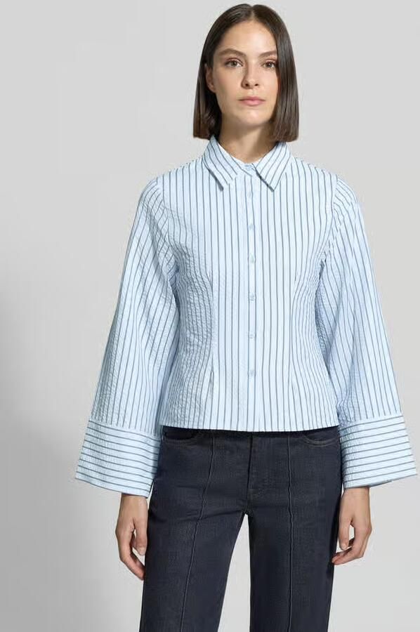 NEO NOIR Dames Blouses Rosa Striped Crepe Shirt Lichtblauw - Foto 6