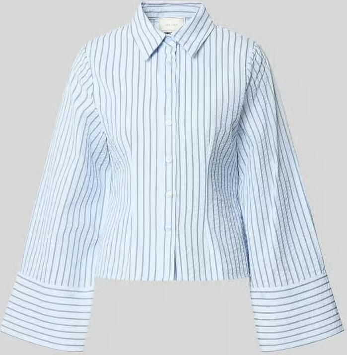 NEO NOIR Dames Blouses Rosa Striped Crepe Shirt Lichtblauw - Foto 7
