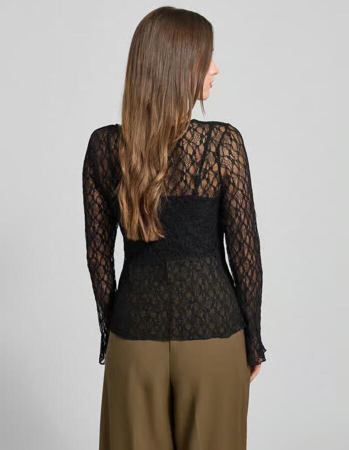 NEO NOIR Shirt met lange mouwen in semi-transparant design model 'Matria'