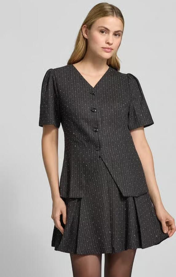 NEO NOIR Slim fit blouse met V-hals en pofmouwen model 'Jules' - Foto 2