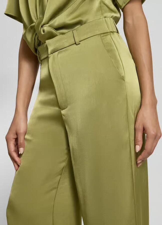 NEO NOIR Straight fit stoffen broek van satijn model 'Emmett'