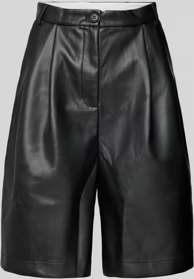 NEO NOIR Straight leg korte broek in leerlook model 'Nika'