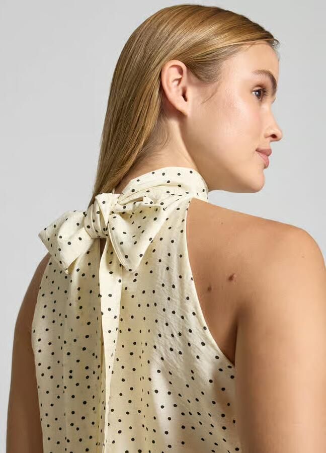 NEO NOIR Topblouse van viscosemix met halter model 'JOS'