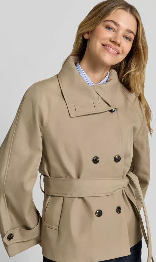 NEO NOIR trench jack met strikceintuur model 'Munet'
