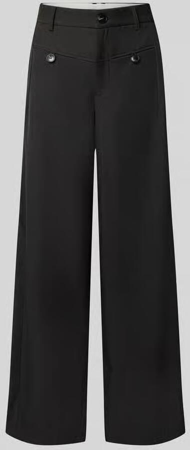 NEO NOIR wide leg broek met strookzakken model 'Massie'