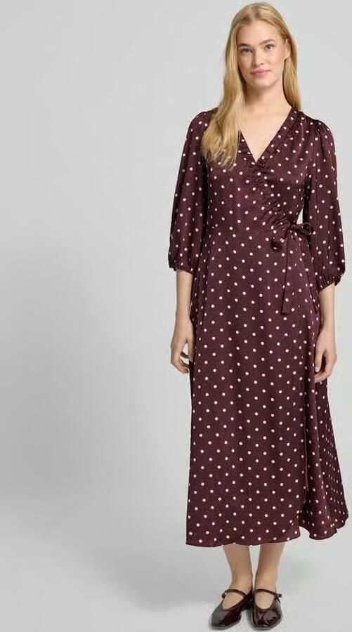 NEO NOIR Dames Jurken Malinga Dot Dress Bordeaux - Foto 6
