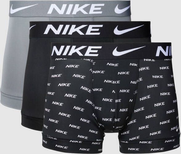 Nike Trunk (3 Pack) Boxershorts Kleding LOGO PRINT COOL GREY BLACK maat: XS beschikbare maaten:XS S M L XL