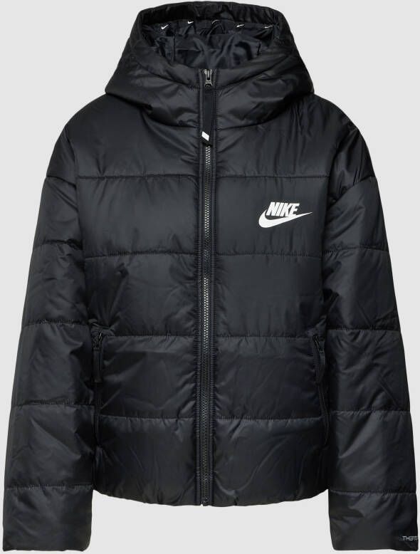Nike Sportswear Synthetic-fill Repel Hooded Jacket Pufferjassen Kleding black black white maat: L beschikbare maaten:XS M L