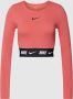 Nike Kort shirt met lange mouwen en logoprint model 'Crop Tape' - Thumbnail 1