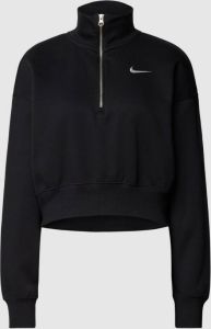 Nike Sportswear Phoenix Fleece Oversized cropped sweatshirt met halflange rits voor dames Zwart
