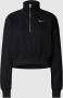 Nike Sportswear Phoenix Fleece Kort oversized sweatshirt met halflange rits voor dames Zwart - Thumbnail 1